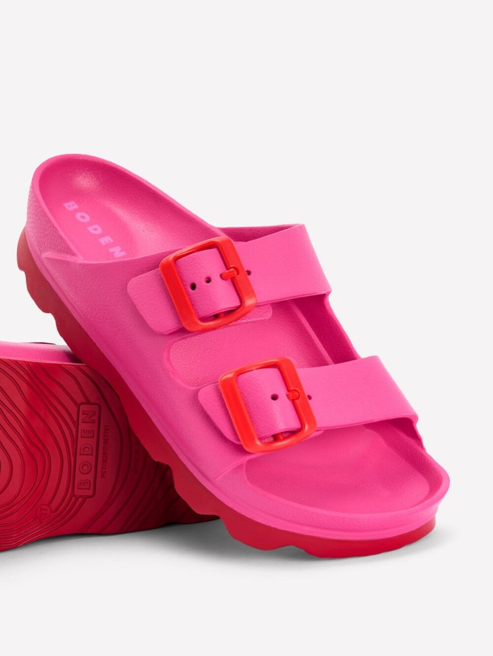 Lyla Double Buckle Sliders Size 7 USA - Picture 2 of 8